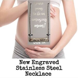 July Engraved Stainless Steel Necklace